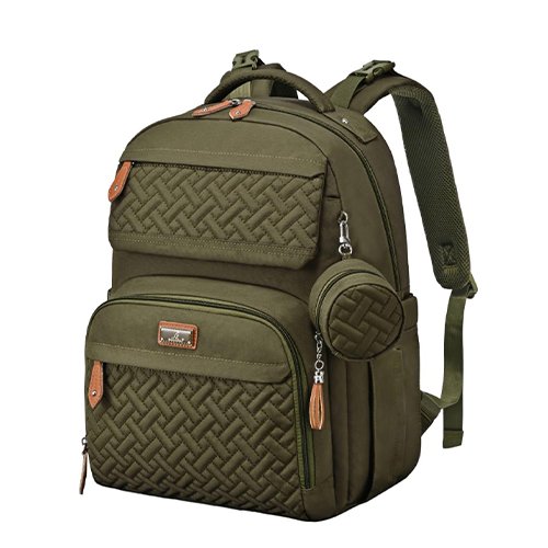 Diaper bag backpack, travel backpack with changing pad, pacifier box and stroller strap, multifunctional, waterproof