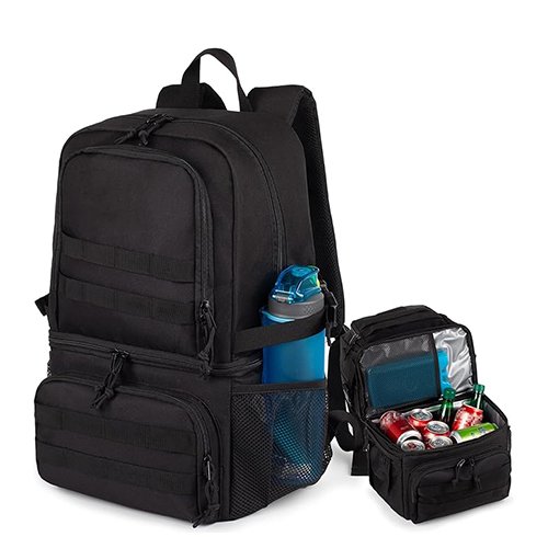 Double Deck Cooler Backpack for Men,Large Lunch Backpack with 2 Compartment,Soft Cooler Bag,Water-Resistant Leak Proof Cooler Bag Beach Picnic