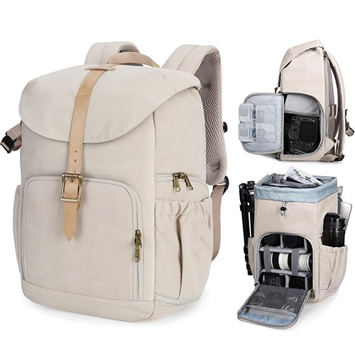 The customizabled compartments with 5 padded dividers, quick access Grabbing camera is quick and easy with the side access design, durable and waterproof canvas keep safe, use friendly