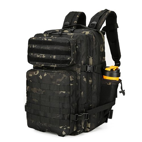 45L, superior durability, high quality 900D Oxford,multifunctional compartment,adjustable padded shoulder straps,all stress points of the rucksack are reinforced and double stitched