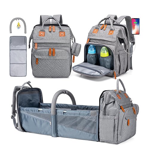 Large Baby Diaper Backpack for Boys Girls, with USB Charging Port, Multifunction Waterproof Travel