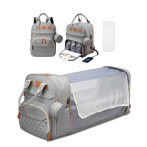 Large Diaper Bag Backpack with Changing Station, New Mom Gifts, Lightweight Waterproof Unisex Diaper Bag with Insulated Pockets and USB Charging Port