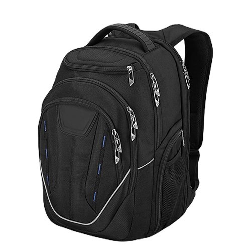 Polyester Fabric College Backpack with Rfid Pockets