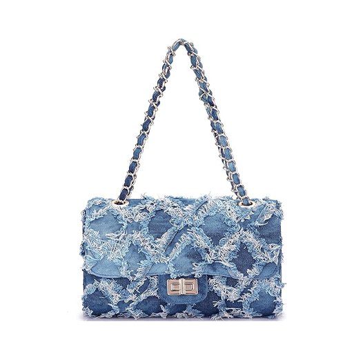 Quilted Crossbody Denim Bag