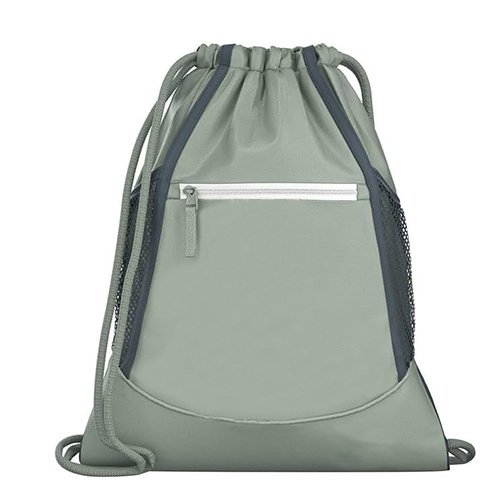 Silver Green Drawstring Backpack