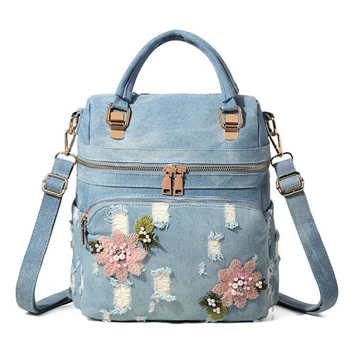 Washed Denim Backpack