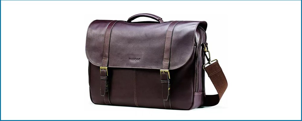 Samsonite Colombian Leather Flap-Over Messenger Bag